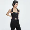 [EAM] Women Black Slit Halter Backless Slim Casual Tank Tops Sleeveless Personality Fashion Spring Summer 1DD7292 21512
