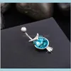 Bell Cute Stainless Steel Owl Navel Belly Button Rings Body Piercing Jewelry For Sexy Young Lady Girl Drop Delivery 2021 Bopl2
