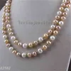 Arriver Real Necklace Amazing Natural Genuine Färskvatten Lång Pearl Smycken 120cm Födelsedag Bröllop Kvinnor Tjejgåva