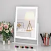 Speglar make up spegel skrivbord Stor LED med ljus roterande kvadratisk skönhet byrå fyllning dressing