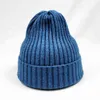 Mixed Color Winter Cap Knit Hat for Men Women Striped Shape Beanies Dark Green Black Blue Yellow Y21111