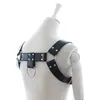 Men Bondage Harness Men PU Leather Gay Male Bondage In Adult Game Adjustable Buckle Body Chest Harness Bondage Toy X0401