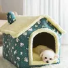 Pliable Deep Sleep Pet Cat House Intérieur Hiver Chaud Confortable Kennel Tente Chihuahua Nest Coussin Produits Amovibles Panier 210924