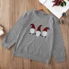 Natale Abbigliamento per bambini Top Tees Neonate Primavera Autunno Moda Grigio Natale Babbo Natale Top stampato con girocollo e maniche lunghe Maglione per bambini grande