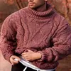 Turtleneck tricotada pulôveres camisola homens outono inverno tamanho trançado suéteres casual slim slim encaixe jumper malhas puxar homme