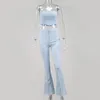 Asia Elegant Flars Pants Set Donna Boning Bustier Vita alta Pantaloni lunghi Due pezzi Set Summer Sexy Party Wear Crop Top Abiti 210331