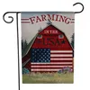 Banner Flaggor American Garden Cartoon Pattern Tema Två sidor USA Flagga Linne 47 * 32cm 9 Stil Festiv DD246