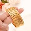 4pcs Dubai Gold Jewelry Bangles for Ethiopian Bangles Bracelets Jewelry Chinese Wedding Bridal Women Men Girks Bangles Gift Q0722