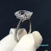 Radiant Cut 3CT Labor Diamond Ring 925 Sterling Silber Bijou Engagement Ehering -Ringe für Frauen Brautparty Schmuck 9176446