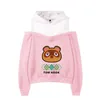 Women's Hoodies Sweatshirts Game Animal Crossing Tom Nook Sexig Off Shoulder Women Girls Fashion Hooded Sweatshirt Streetwear W Women-Cloth