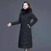 X-lange Frauen Mäntel Slim Büro Damen Solide Frauen Winterjacke Mit Kapuze Mit Pelzkragen Dicke Baumwolle Gepolsterte Parkas 211108