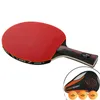 プロフェッショナル9.8模倣カーボンナノスケールテーブルテニスバットラケットロングショートハンドルボールとキャリーバッグラケット