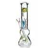 9.5 inch Approx Tall Perc Base Straight Cartoon Dab Rig Glass Water Bongs Downstem 14.4mm Bowl Thick Bong