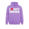 Cosie „I Love Hot Moms“, lustiges rotes Herz, Herren-Sweatshirt, klassische Rs Day-Kapuzenpullover mit langen Ärmeln