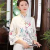 Etnisk Kläder Broderi Kinesisk stil Tang Suit Blouse Stand Collar Hanfu Kvinnor Harajuku Vintage Toppar Kvinna Elegant Plus Storlek 4XL