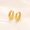 9 k THAI BAHT G/F jaune solide or fin sur cerceau moyen simple au quotidien boucles d'oreilles pour femme 1 paire