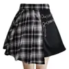 YBYR Harajuku Jupe plissée gothique irrégulière a-ligne taille haute jupes à carreaux punk sexy clubwear lâche mini jupe XS-4XL 210412