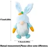 Easter Rabbit Gnome Old Man Doll Articoli per feste Conigli di peluche Orecchie Figurine Ornamenti Bambole nane Regalo per bambini Decorazione domestica CCB12113