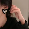 Stud 2022 Coréen Géométrique Coeur Strass Noir Boucles D'oreilles Pour Femmes Bijoux De Mode Triangle Brincos Boucles D'oreilles