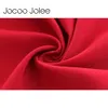 JOCOO JOLEE LOOSE CASCADING RUFFLESスリーブドレス