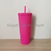 2021 Starbucks Double Pink Durian Laser Straw Cup 710ML Bicchieri Sirena Plastica Acqua fredda Tazze da caffè Tazza regalo