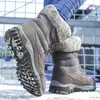 Winter Women's Snow Boots Warm High Mid-calf Shoes for Cold Weather Outdoor Plush Anti-skid Sneakers