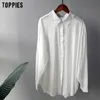 Lato Białe Bawełniane Koszulki Linowe Kobiety Oversized Bluzki Topy Loose Boyfriend Solid Color 210421