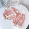 Plush Pajamas Baby Boy Set Clothes For Girls Clothing Baby Boy Clothes Thermal Underwear Boy Pajamas Suit 1-5 Years Old 211023