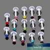 14 stks / partij Bioplast Flexibele Labret Lip Ring Oor Helix Tragus Cartilage Studs Piercing Gemengde Kleur Body Piercing Sieraden 16G Factory Prijs Expert Design Quality