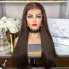 Natural Hairline Brown Colored Synthetic Lace Front Wigs Long Silky Straight Cosplay Wig For Black/White Women