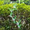 Decoratieve objecten Figurines Led Solar Wind Chime Crystal Ball Hummingbird Lichtkleur Veranderend waterdichte hangend voor huistuin