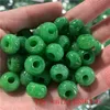 3 stück natural ein grüner jade geschnitzte perlen diy armband armreif charme jadeeite schmuck mode zubehör amulet geschenke für frauen männer