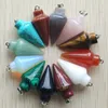 Pendulum Chakra Circulaire Cone Hanger Healing Crystal Reiki Charms voor Ketting Sieraden Maken Amethist Rose Quartz Bead Point Acc