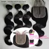 Straight Remy Hair Bundles with 4x4 4x1 Lace Closure Natural Color Body Wave Brazilian Human Hair Extension