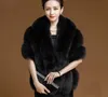 Womens Wraps Luxe Winter Faux Fur Sjaal Kraag Bolero Sexy V-hals Sjaal Wrap Stola Bruids Mantel Cape Cover Up voor Bruiloft