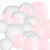 20 sztuk Party Dekoracja Duży Papierowe Lampiony Chiński Japoński Biały Jasny Różowy LED Luminous Lampa Piłka Na Ślub Boże Narodzenie Decor