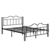 US-Lager-Metall-Doppelgrößenplattform Bett mit Holzfüßen Schlafzimmermöbeln) A50 A40