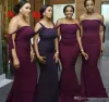 Dresses Mermaid Bridesmaid Off the Shoulder Plus Size Floor Length Straps Sleeveless Maid of Honor Gown for African Beach Country Wedding Vestidos