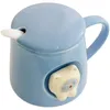 Tazze Kawaii 3d Cartoon di gatto Care di caff￨ in ceramica carine con cucchiaio cucchiaio per cucchiaio casa per la colazione ragazza bevande al latte t￨ tazza di acqua