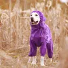 Pet Dog Pakureat отражающий водонепроницаемый молния одежда высокая шея с капюшоном с капюшоном для маленьких больших собак комбинезон дождь плащ лабрадор 211106