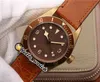 Designer Watches ZF 79250 Bronze A2824 Automatisk herrklocka 43mm Brown Dial Aged Leather M79250BM-0005 PTTD Nato Strap Rabatt
