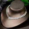 Kolczyki Naszyjnik Hibride Elegancki CZ Dubai Biżuteria Zestawy Nigerii Wedding African Bridal Jewellery 4 SZTUK Mujer zestaw Cadenas Y Aretes N-1901