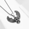 Pendant Necklaces Vintage Men's Eagle Flying Hawk Necklace Stainless Steel Chain For Men Male Retro Jewelry