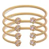 Bangle 4pcs / lot Dubai 18k Guldfärg Manschett Zircon Bangles African Bridal Luck för Kvinnor Bröllopsmycken Gåvor