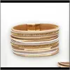 Beaded, Strands Bracelets Jewelry4Pcs/Lot Magnet Buckle Maam Bracelet Rhinestone All-Match Aessories Drop Delivery 2021 Ntk5L