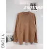 Moda męskie Swetry BLI2022 Brand New Haft List Drukowanie Wełny Okrągły Neck Dzianiny Sweter Mężczyzna Topy Kobiety Knitting Blue Brown