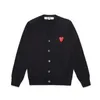 Men's Sweaters PLAY Spring Autumn Men Women Embroidered Overlapping Double Hearts V-neck Long Sleeve Buttoned Cotton Coat Loose Couple Sweat