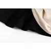 Beskuren Patchwork Vintage Women's T Shirt One-Shoulder Slim Elegant Tees Streetwear Långärmad Svart Pullover Ol Tops 210515