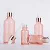 5ml 10ml 30ml 50ml 100ml Pink Glass Dropper Bottle Container Jar Pot Vials For Essential Oils Eyes Sample Drops Dropping Refillable Bottles