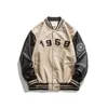 Erkek Ceketler Vintage Motosiklet Ceket 2021 Sonbahar Mektup Embroid PU Deri Beyzbol Bombacı Ceket Erkekler Kadınlar Palto Varsity